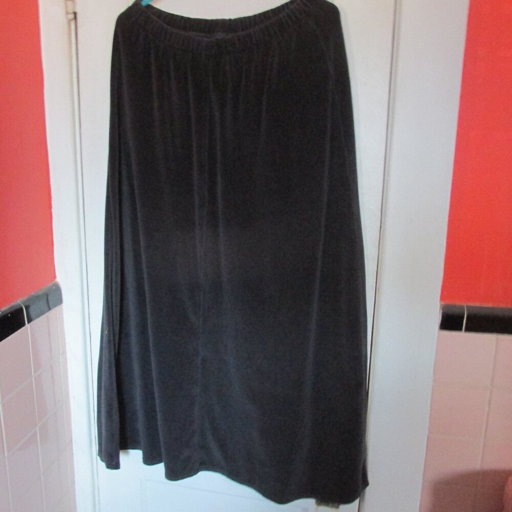 CP Shades Black Velvet Maxi Skirt Medium 100% Cotton Velveteen